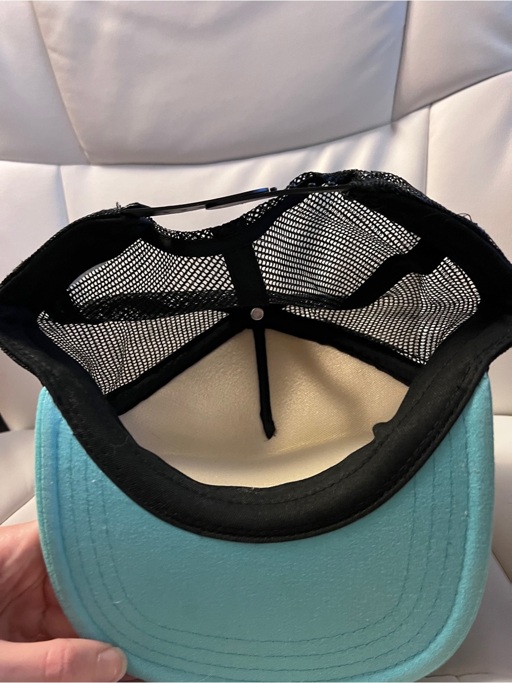 Vans Leopard Print Trucker Hat with Aqua Brim - Picture 3 of 3